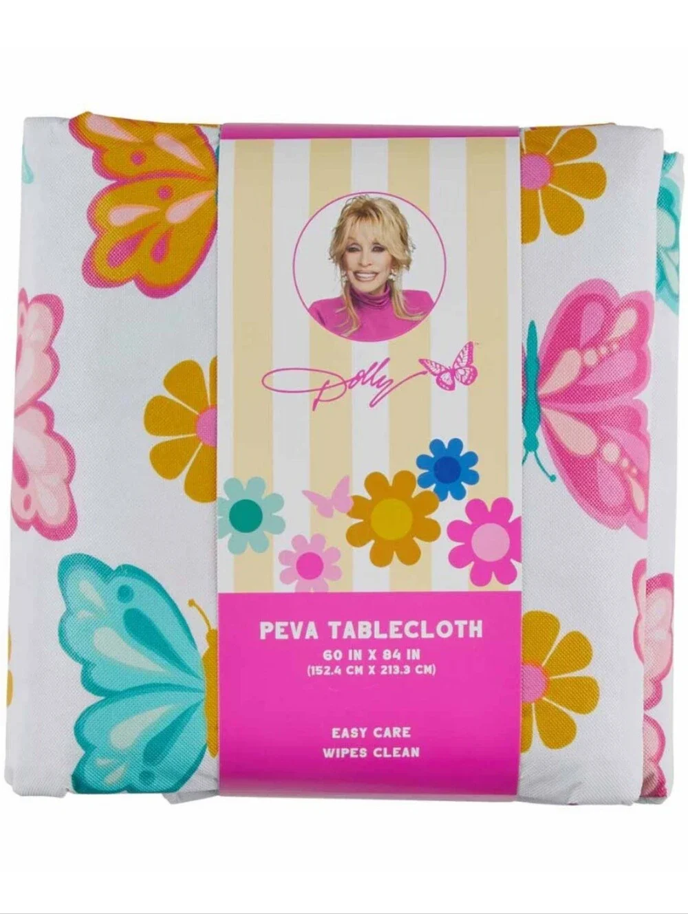 Dolly Parton Butterflies Floral Print PEVA Tablecloth